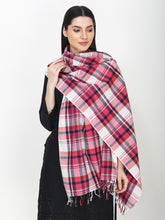 Load image into Gallery viewer, Red check design pure cotton stole