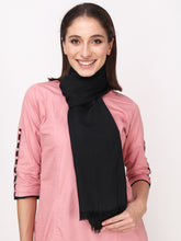 Load image into Gallery viewer, Black color unisex winter stole