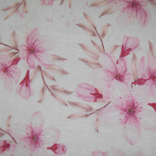 Load image into Gallery viewer, Pink large floral Digital print Silk and Cotton stole