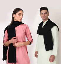 Load image into Gallery viewer, Black color unisex winter stole