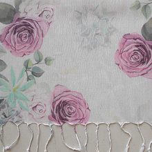 Load image into Gallery viewer, Light Pink Floral Digital Print Silk and Cotton stole