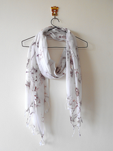 Load image into Gallery viewer, Brown Floral Digital Print Silk and Cotton stole