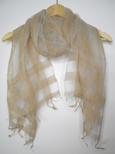 Load image into Gallery viewer, Natural Tussar and Noil silk stole