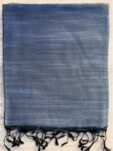 Load image into Gallery viewer, Handwoven Blue Tussar & Viscose Stole – Bhagalpur Silk Blend