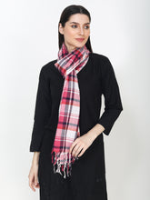Load image into Gallery viewer, Red check design pure cotton stole
