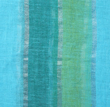 Load image into Gallery viewer, Pure cotton blue and turquoise stripe stole
