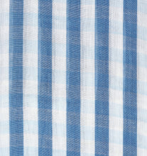 Load image into Gallery viewer, Checked pure grey and blue cotton stole
