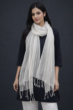 Load image into Gallery viewer, Natural silk and blended stole
