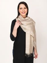 Load image into Gallery viewer, Grey tussar and viscose stole
