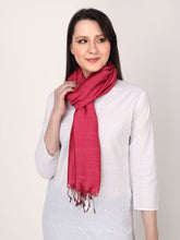 Load image into Gallery viewer, Maroon tussar and viscose stole
