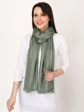 Load image into Gallery viewer, Olive color unisex winter stole
