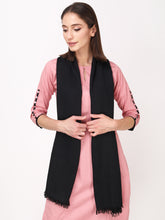 Load image into Gallery viewer, Black color unisex winter stole
