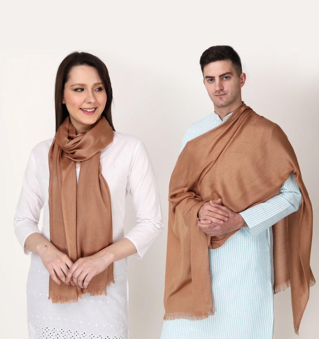 Brown color unisex winter stole