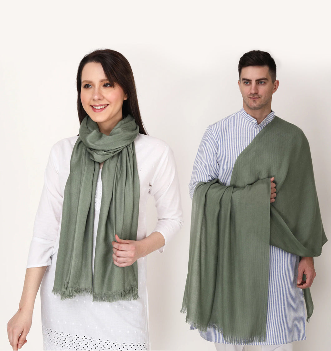 Olive color unisex winter stole