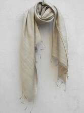Load image into Gallery viewer, Grey tussar and viscose stole

