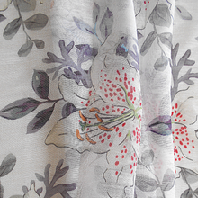 Load image into Gallery viewer, Grey and Purple Floral Digital Print Silk and Cotton stole
