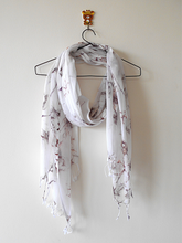 Load image into Gallery viewer, Brown Floral Digital Print Silk and Cotton stole
