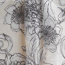 Load image into Gallery viewer, Black, White and Beige Floral Digital Print Silk and Cotton stole
