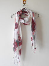 Load image into Gallery viewer, Maroon Floral Digital Print Silk and Cotton stole
