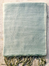 Load image into Gallery viewer, Handwoven Light Turquoise Tussar &amp; Viscose Stole – Bhagalpur Silk Blend
